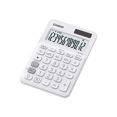 4549526612794-Calculatrice de bureau Casio MS-20UC - 12 chiffres - alimentation batterie et solaire - blan-Angle droit-0