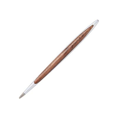 8033549711221-Oberthur Pinnfarina - Stylo à bille aluminium/noyer-Angle gauche-0