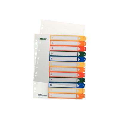 4002432358489-Leitz Printable Index - Intercalaire plastique - 12 positions - A4 extra large -Avant-0