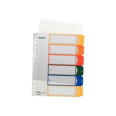 4002432358441-Leitz Printable Index - Intercalaire plastique - 6 positions - A4 extra large -Avant-0