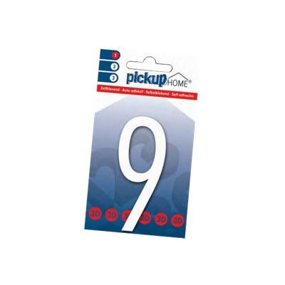 8711234017291-Pickup Home 3D Oslo - Étiquette autocollante 90 mm - Chiffre 9 - blanc-Avant-0