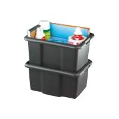 3234530005618-Fast Sundis - Bac de rangement recyclé 30 litres - noir-Angle droit-0