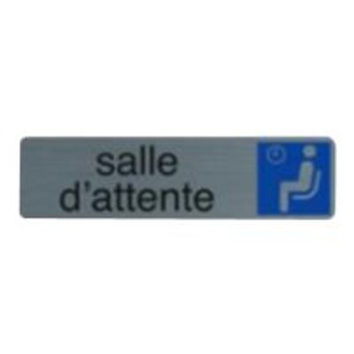 3130630671671-Exacompta - Pictogramme - Salle d'attente - 44 x 165 mm - aluminium brossé-Avant-0