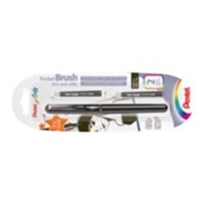 4016284339404-Pentel POCKET BRUSH - Feutre pinceau à pointe souple - encre pigmentée-Avant-0