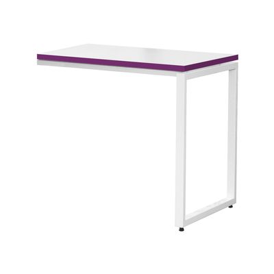 3700339874156-Retour bureau MT1 Elégance - L80 x P67 x H75 cm - pieds blancs - plateau blanc chants prune--0