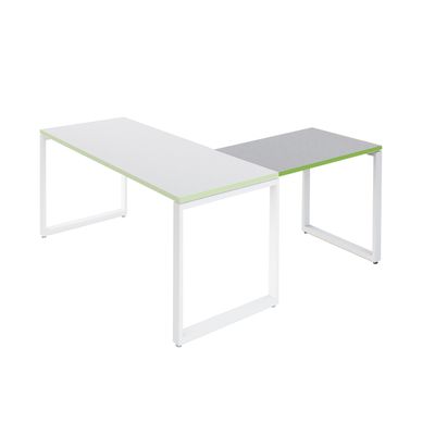 3700339874149-Retour bureau MT1 Elégance - L80 x P67 x H75 cm - pieds blancs - plateau blanc chants vert--1