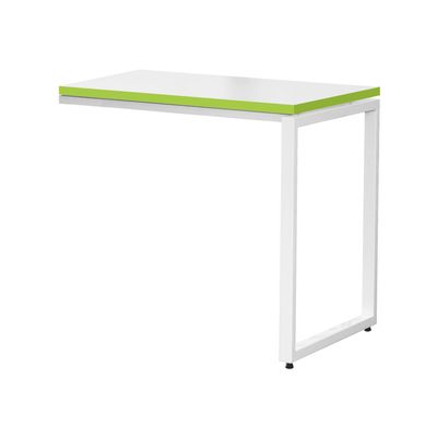 3700339874149-Retour bureau MT1 Elégance - L80 x P67 x H75 cm - pieds blancs - plateau blanc chants vert--0