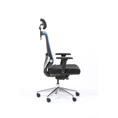 3701338801082-Fauteuil de bureau ergonomique SYNEC - accoudoirs réglables - appuie-tête réglable - noir et bleu--2