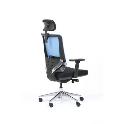 3701338801082-Fauteuil de bureau ergonomique SYNEC - accoudoirs réglables - appuie-tête réglable - noir et bleu--3