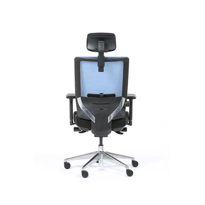 3701338801082-Fauteuil de bureau ergonomique SYNEC - accoudoirs réglables - appuie-tête réglable - noir et bleu--4