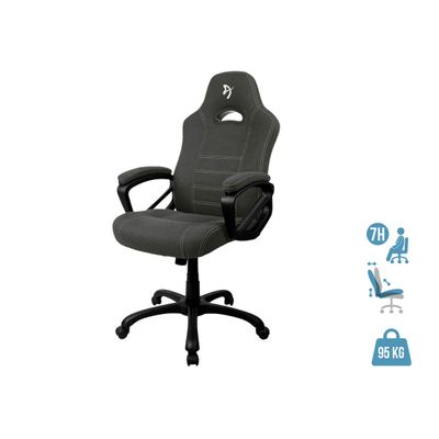 850009447258-Fauteuil de bureau ENZO - accoudoirs fixes - appuie-tête intégré - gris foncé--0