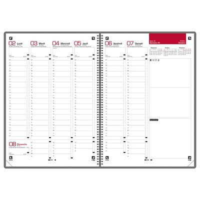 3147280219498-Agenda à spirale Oxford Mode - 1 semaine sur 2 pages - 15 x 21 cm - rouge - Hamelin--1