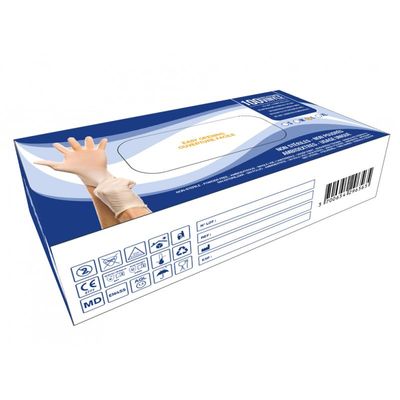 3700654296596-Boite de 100 gants jetables en vinyle (non stérile) - transparent - taille XL--0