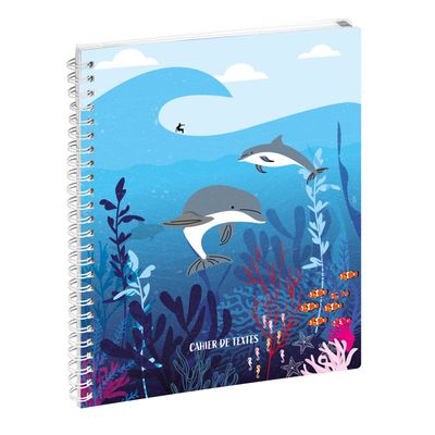 3660942075930-Cahier de textes spiralé Océan Dauphin - 17 x 22 cm - Exacompta--0