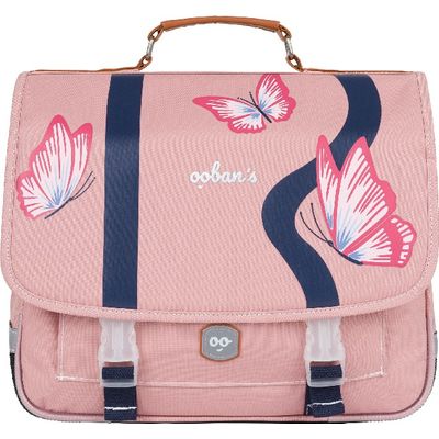 3662498003443-Cartable Ooban's Butterfly - 41 cm - 2 compartiments - rose - Oberthur--1