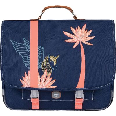 3662498003481-Cartable Ooban's Unicorn - 41 cm - 2 compartiments - bleu marine - Oberthur--1
