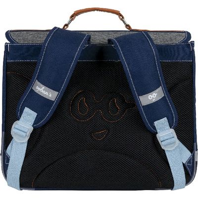 3662498003580-Cartable Ooban's Skate - 38 cm - 2 compartiments - gris chiné/bleu - Oberthur--3
