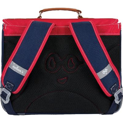 3662498003627-Cartable Ooban's Aviation - 35 cm - 2 compartiments - rouge et bleu marine - Oberthur--3