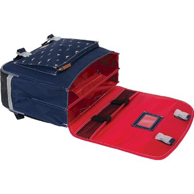 3662498003627-Cartable Ooban's Aviation - 35 cm - 2 compartiments - rouge et bleu marine - Oberthur--4