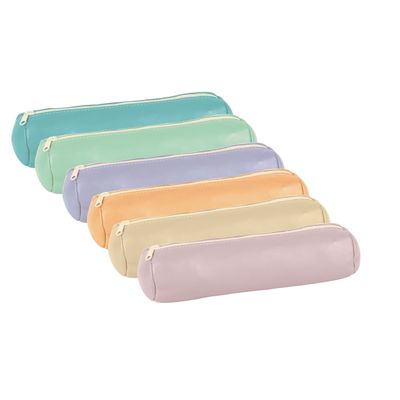 3020120171470-Trousse ronde Oxford - 1 compartiment - cuir irisé - disponible dans différentes couleurs pastels--0