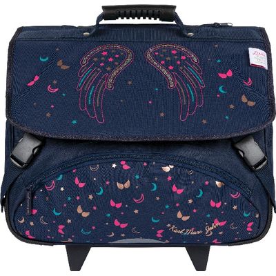 3664447121918-Cartable à roulettes Little Karl Marc John 41 cm - 2 compartiments - bleu marine - Oberthur--3