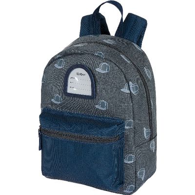3664447124254-Sac à dos maternelle Kickers Boy - 1 compartiment - gris chiné et marine - Oberthur--0