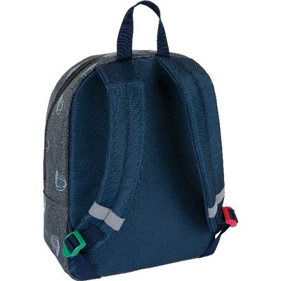 3664447124254-Sac à dos maternelle Kickers Boy - 1 compartiment - gris chiné et marine - Oberthur--1