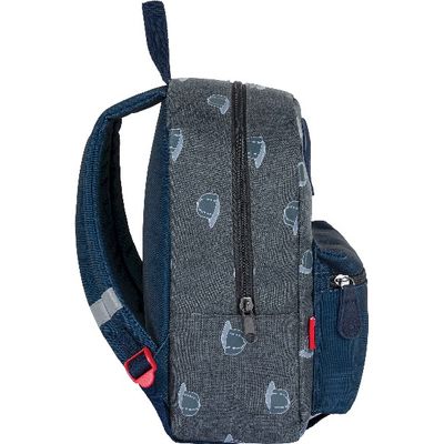 3664447124254-Sac à dos maternelle Kickers Boy - 1 compartiment - gris chiné et marine - Oberthur--4