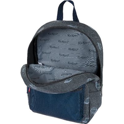 3664447124254-Sac à dos maternelle Kickers Boy - 1 compartiment - gris chiné et marine - Oberthur--5