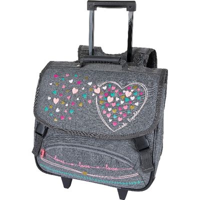 3664447121833-Cartable à roulettes Lola Espeleta 38 cm - 2 compartiments - Oberthur--0