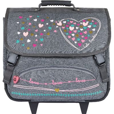 3664447121833-Cartable à roulettes Lola Espeleta 38 cm - 2 compartiments - Oberthur--3