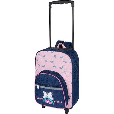 3664447121451-Sac maternelle à roulettes Chaton - 1 compartiment - Oberthur--0