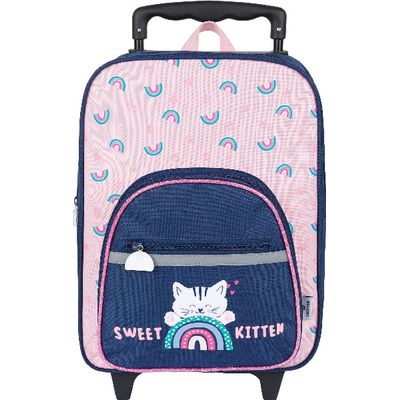 3664447121451-Sac maternelle à roulettes Chaton - 1 compartiment - Oberthur--3