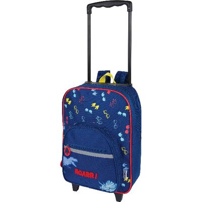 3664447122342-Sac maternelle à roulettes Dino - 1 compartiment - marine - Oberthur--0