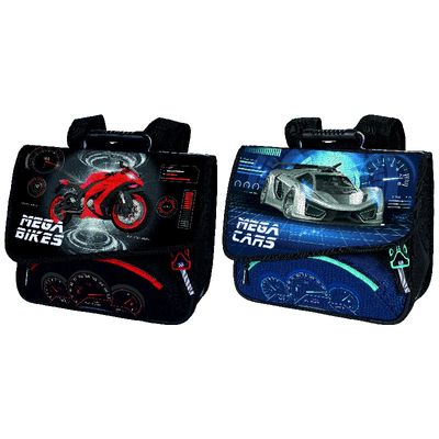 3664447122441-Cartable Megacars 38 cm - 2 compartiments - 2 modèles disponibles - Oberthur--0
