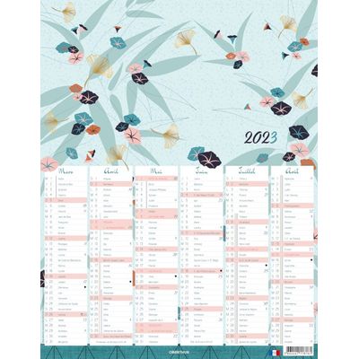 3664447118161-Calendrier Sakura 6 mois par face - 43 x 33,5 cm - Oberthur--0