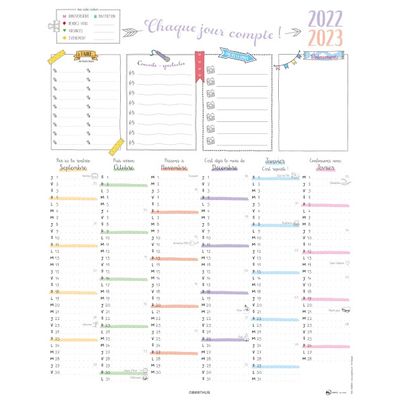 3664447118208-Calendrier Bullet 6 mois par face - 27 x 21 cm - Oberthur--0