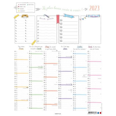 3664447118215-Calendrier Bullet 6 mois par face - 43 x 33,5 cm - Oberthur--1