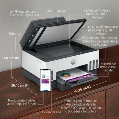 195908302643-HP Smart Tank 7605 All-in-One - imprimante multifonction jet d'encre couleur A4 - Wifi, Bluetooth, USB--6