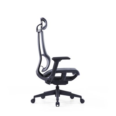 3700339918409-Fauteuil de bureau JAMES - accoudoirs réglables - appuie-tête réglable - noir et gris--3