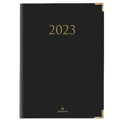 3664447132655-Agenda Kiev - 1 semaine sur 2 pages - 22 x 30,7 cm - noir - Oberthur--0