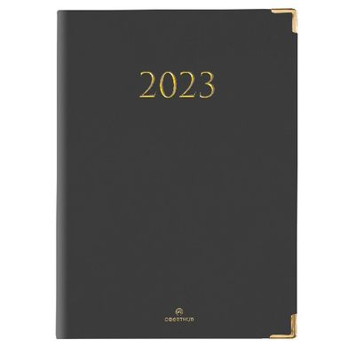 3664447132686-Agenda Kiev - 1 semaine sur 2 pages - 22 x 30,7 cm - gris - Oberthur--0
