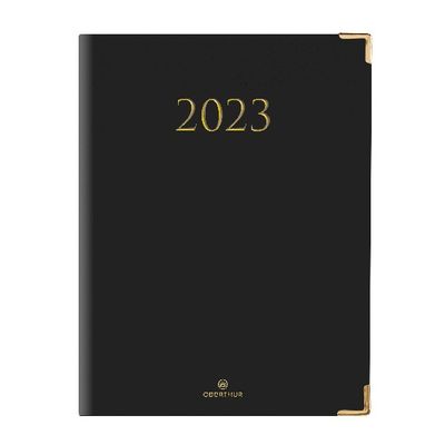 3664447132693-Agenda Kiev - 1 semaine sur 2 pages - 22 x 28 cm - noir - Oberthur--0
