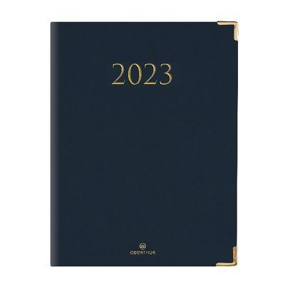 3664447132709-Agenda Kiev - 1 semaine sur 2 pages - 22 x 28 cm - bleu marine - Oberthur--0