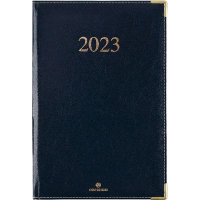 3664447129198-Agenda Kiev - 1 semaine sur 2 pages - 17 x 24,5 cm - bleu marine - Oberthur--0