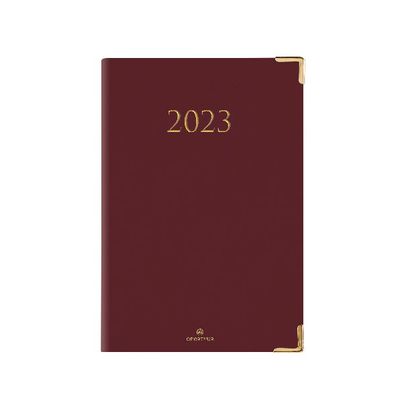 3664447129204-Agenda Kiev - 1 semaine sur 2 pages - 17 x 24,5 cm - bordeaux - Oberthur--0