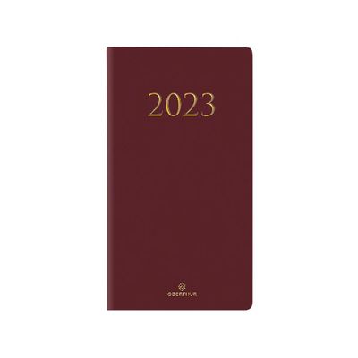 3664447129242-Agenda de poche Kiev - 1 semaine sur 2 pages - 9,5 x 17,5 cm - bordeaux - Oberthur--0
