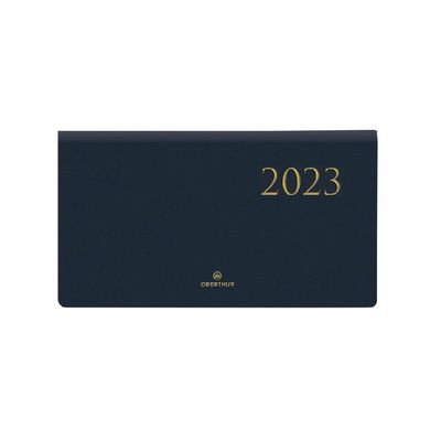 3664447135304-Agenda de poche à l'italienne Kiev - 1 semaine sur 2 pages - 9,5 x 17,5 cm - bleu marine - Oberthur--0
