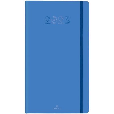 3664447131801-Agenda de poche Cachemire - 1 semaine sur 2 pages - 9,5 x 17,5 cm - bleu - Oberthur--0
