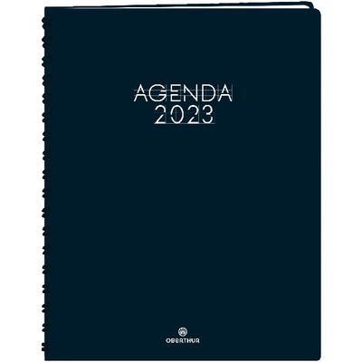 3664447134208-Agenda Portland - 1 semaine sur 2 pages - 22 x 30,7 cm - bleu marine - Oberthur--0